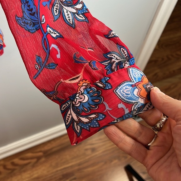 Kut From The Cloth Jasmine Chiffon Blouse Size Extra Large - Picture 5 of 10